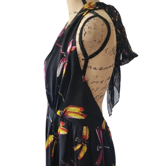 DVF Diane Von Furstenberg Justine Dragonfly Jumpsuit V-neck - Large - Picture 10 of 14